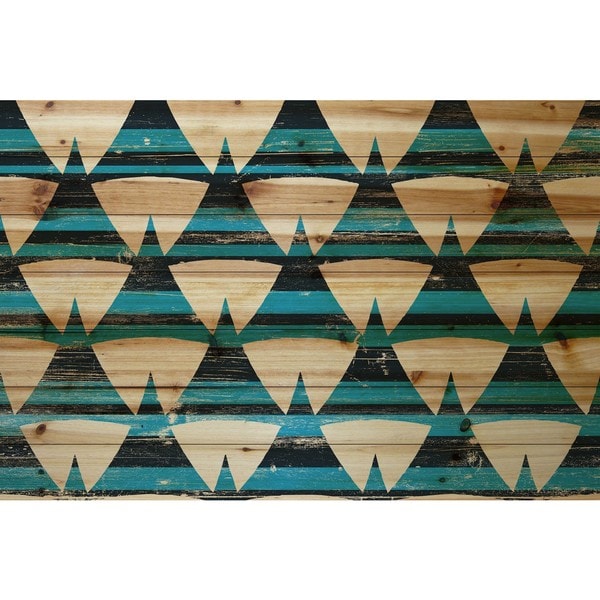 Marmont Hill - Handmade Tentlike Rows Painting Print on Natural Pine Wood
