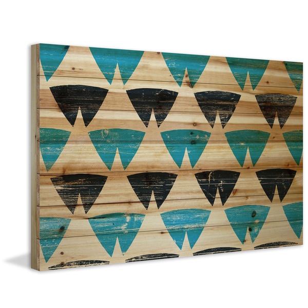 Marmont Hill - Handmade Split Triangles Painting Print on Natural Pine Wood