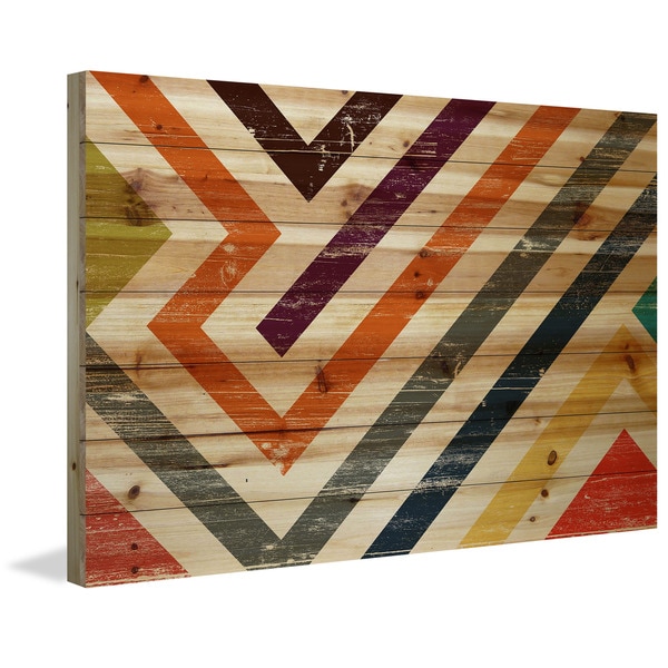 Marmont Hill - Handmade Color Paths Painting Print on Natural Pine Wood