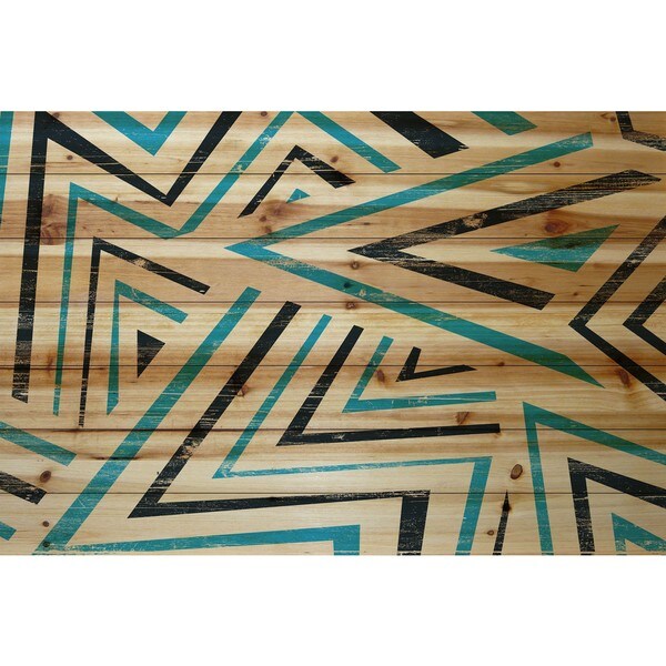 Marmont Hill - Handmade Triangle Maze Painting Print on Natural Pine Wood