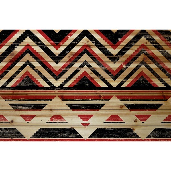 Marmont Hill - Handmade Red and Black Painting Print on Natural Pine Wood