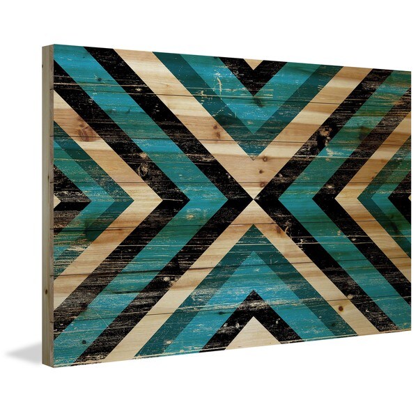 Marmont Hill - Handmade Meet in Middle Painting Print on Natural Pine Wood