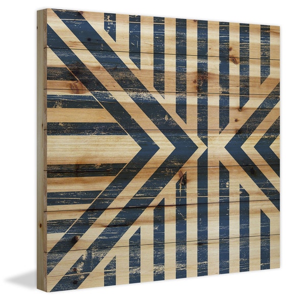Marmont Hill - Handmade Meeting Vees Painting Print on Natural Pine Wood
