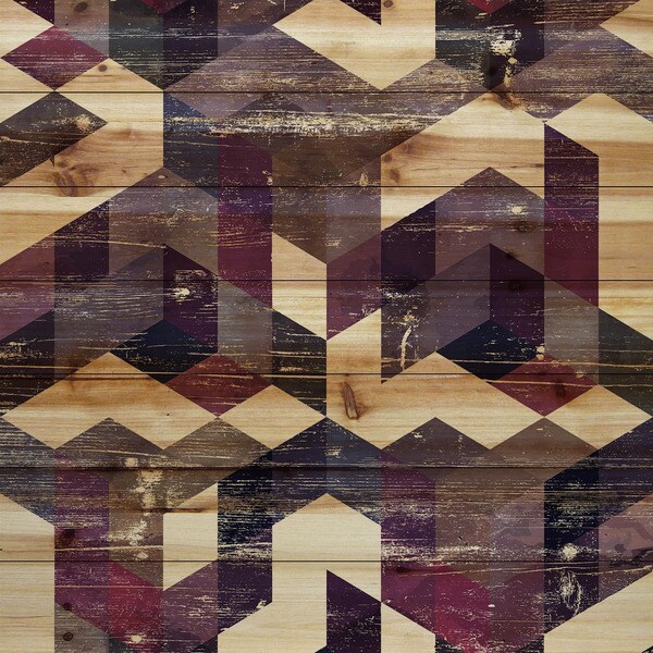 Marmont Hill - Handmade Connecting Blocks Painting Print on Natural Pine Wood