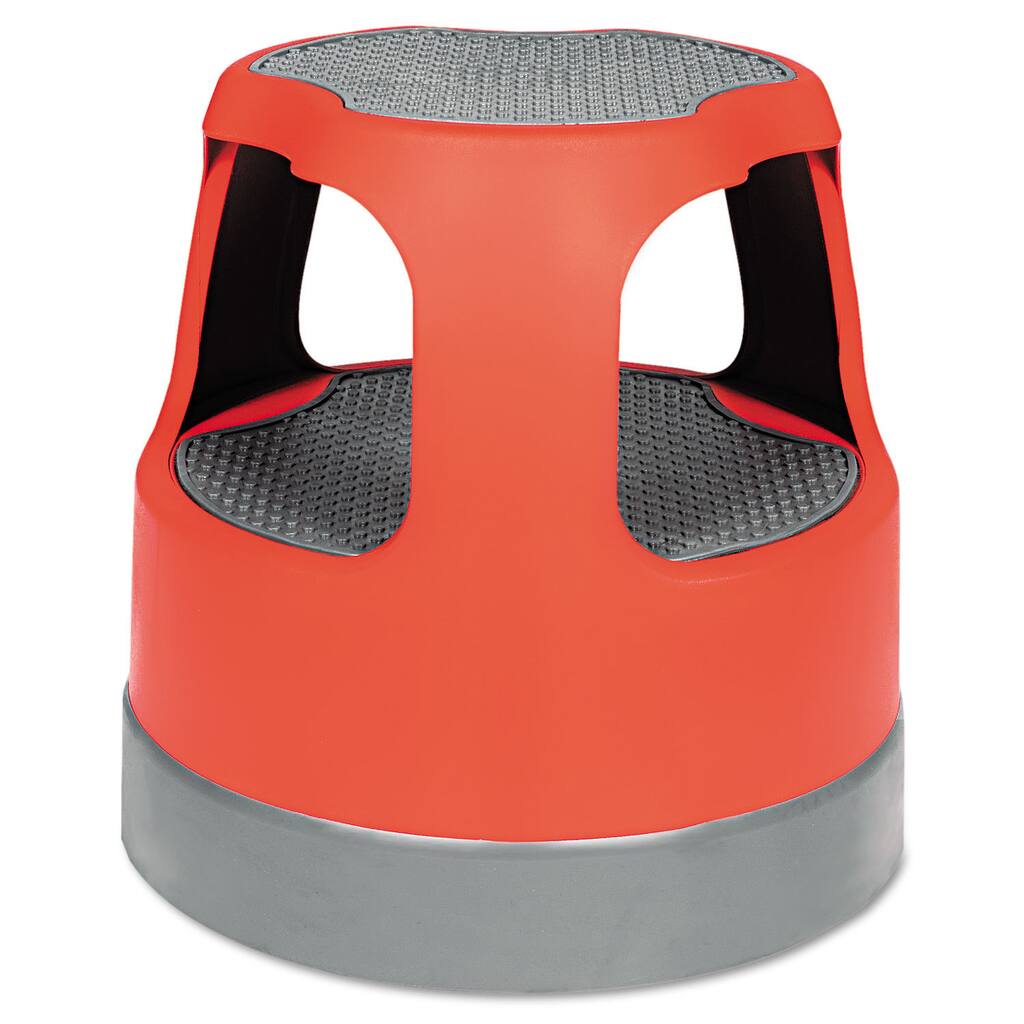 Cramer Scooter Stool Round 15-inch Step & Lock Wheels to 300-pound Red