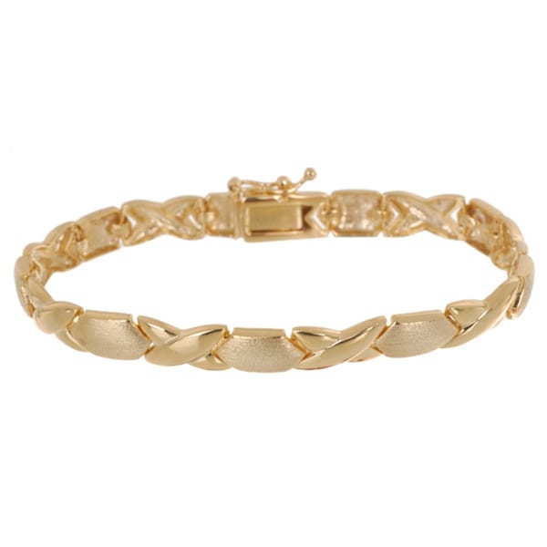 Mondevio 18k High Polish Vermeil Yellow Gold Over Silver X And Mondevio 18k High Polish Vermeil Yellow Gold Over Silver X And O Link