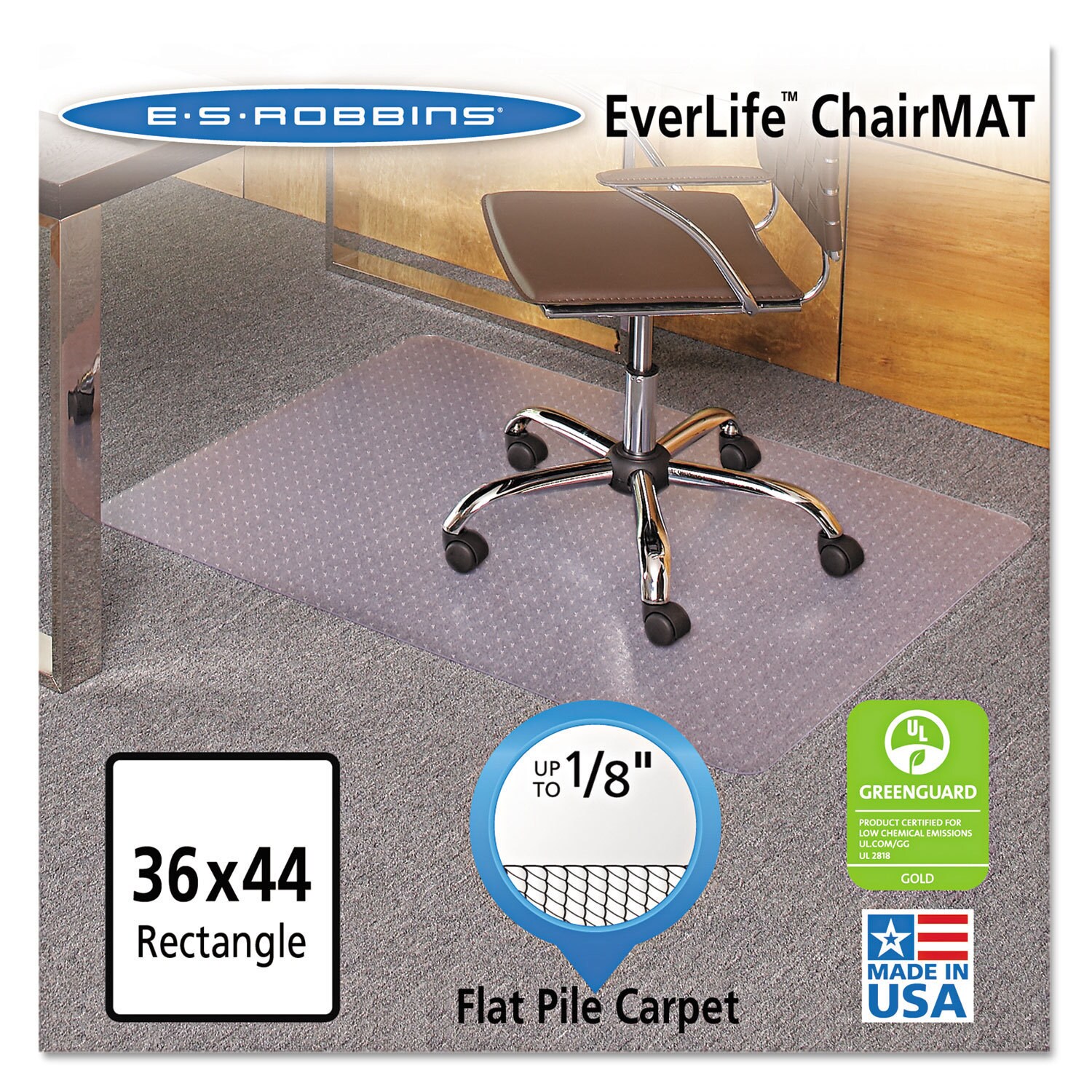 Shop Es Robbins Everlife Chair Mats For Medium Pile Carpet 36 X 48