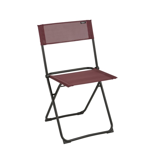 Shop Lafuma Anytime Black Steel Frame Folding Chair With Ruby