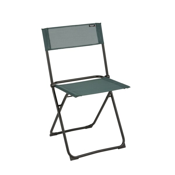 Lafuma Anytime Black Steel Frame Folding Chair with Cedar Batyline Fabric (Set of 2)