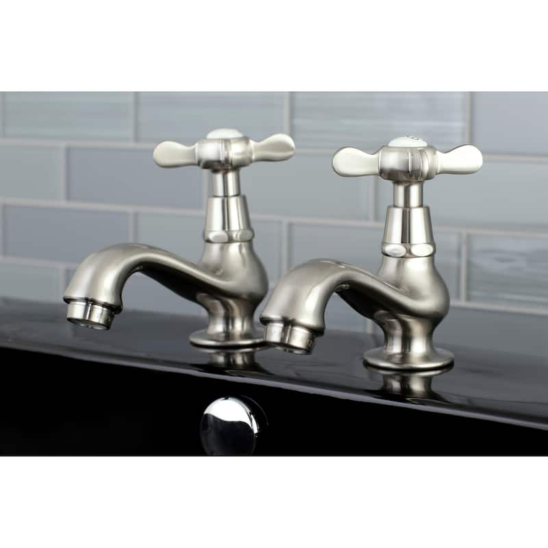 Kingston Brass Classic Basin Taps Cross Handles Bathroom Faucet - satin nickel