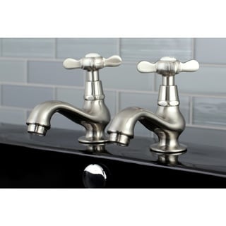 Vintage Classic Basin Beaks Lavatory Faucets in Brushed Nickel 