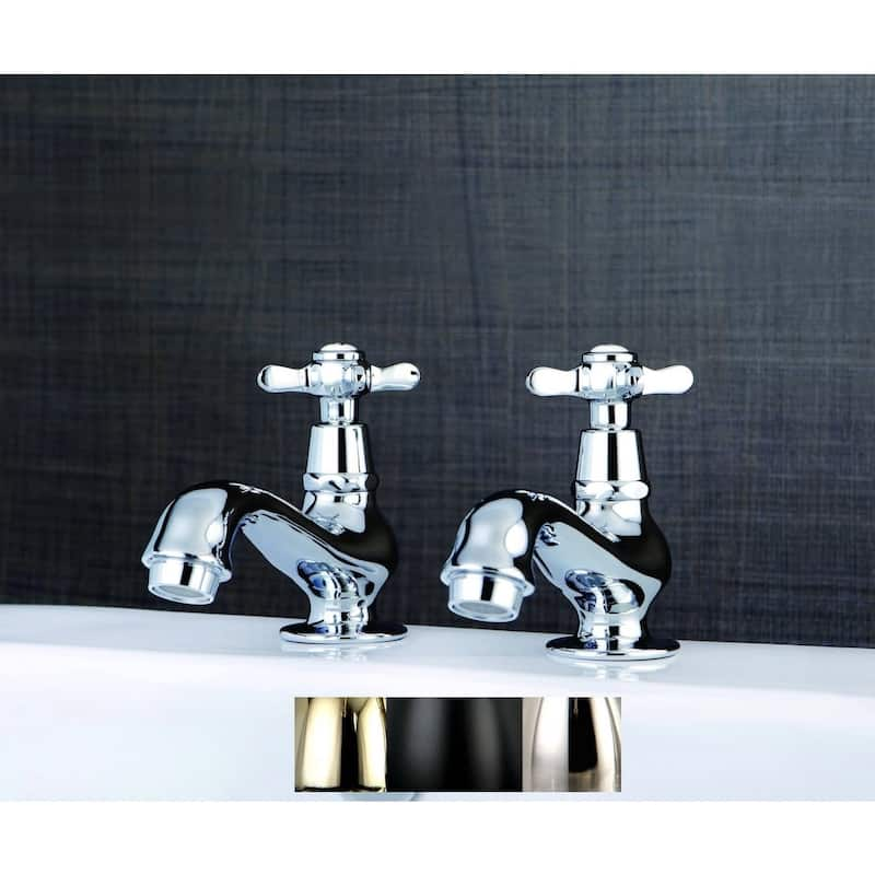 Kingston Brass Classic Basin Taps Cross Handles Bathroom Faucet - Polished chrome