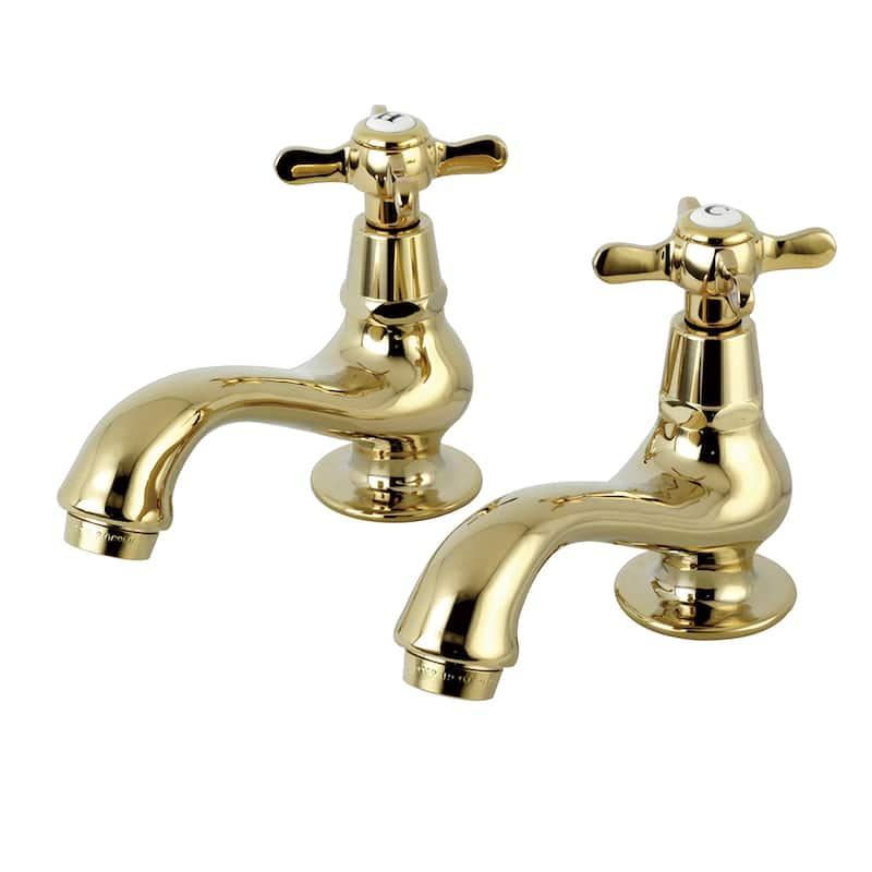 Kingston Brass Classic Basin Taps Cross Handles Bathroom Faucet - Polished brass