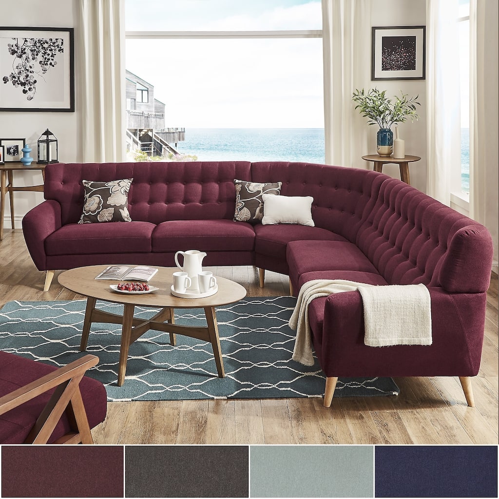 Niels Danish Modern Tufted Fabric 7-seat L-Shaped Sectional iNSPIRE Q Modern