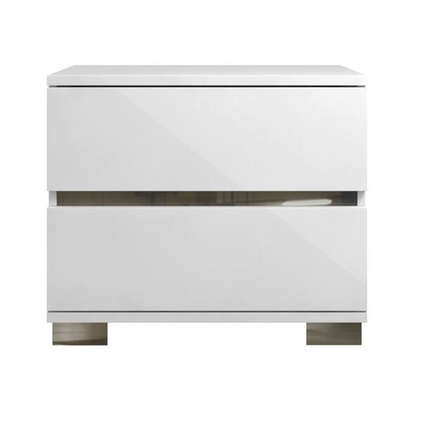 Shop Modern Life Zoe White Contemporary Nightstand Overstock 14009505
