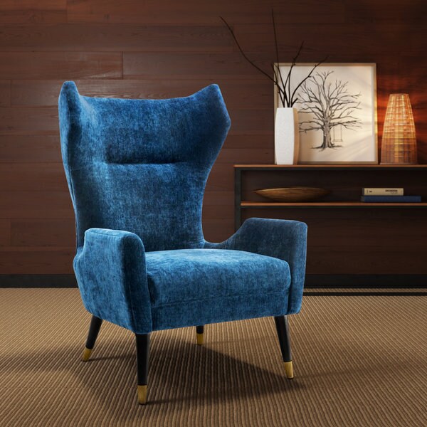 pier one blue velvet chair