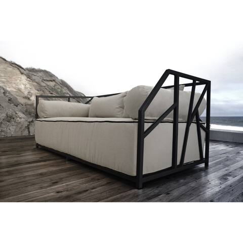SOLIS Nidum Indoor Outdoor Black Powder Coated Steel Sofa Daybed