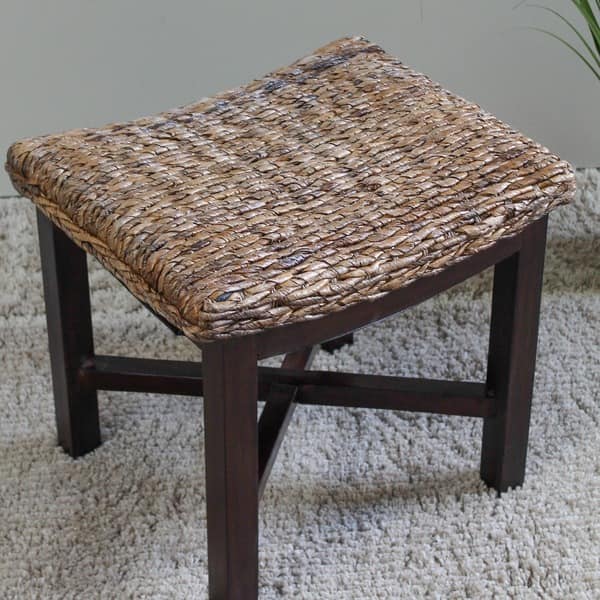International Caravan Wood Stool with Cushioned Top International Caravan Wood Stool with Cushioned Top