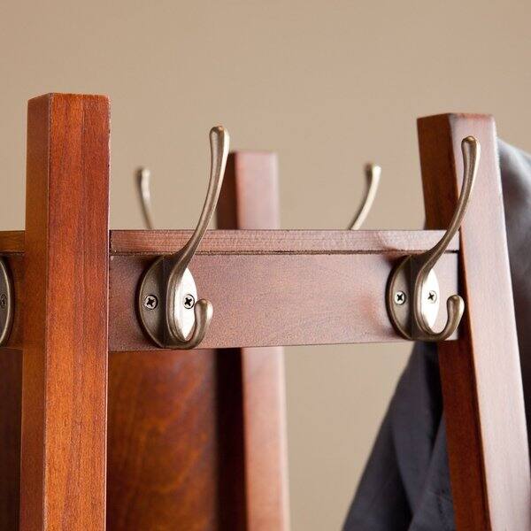 Shop Vassen Brown Glass Walnut Wood Swivel Coat Rack With 3 Tier