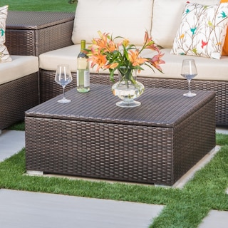 Santa Rosa Outdoor Wicker Storage Coffee Table  by Christopher Knight Home