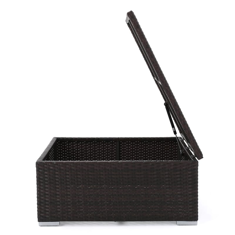 Santa Rosa Outdoor Wicker Storage Coffee Table by Christopher Knight Home