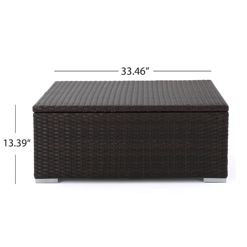Santa Rosa Outdoor Wicker Storage Coffee Table by Christopher Knight Home