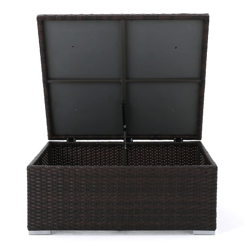 Santa Rosa Outdoor Wicker Storage Coffee Table by Christopher Knight Home