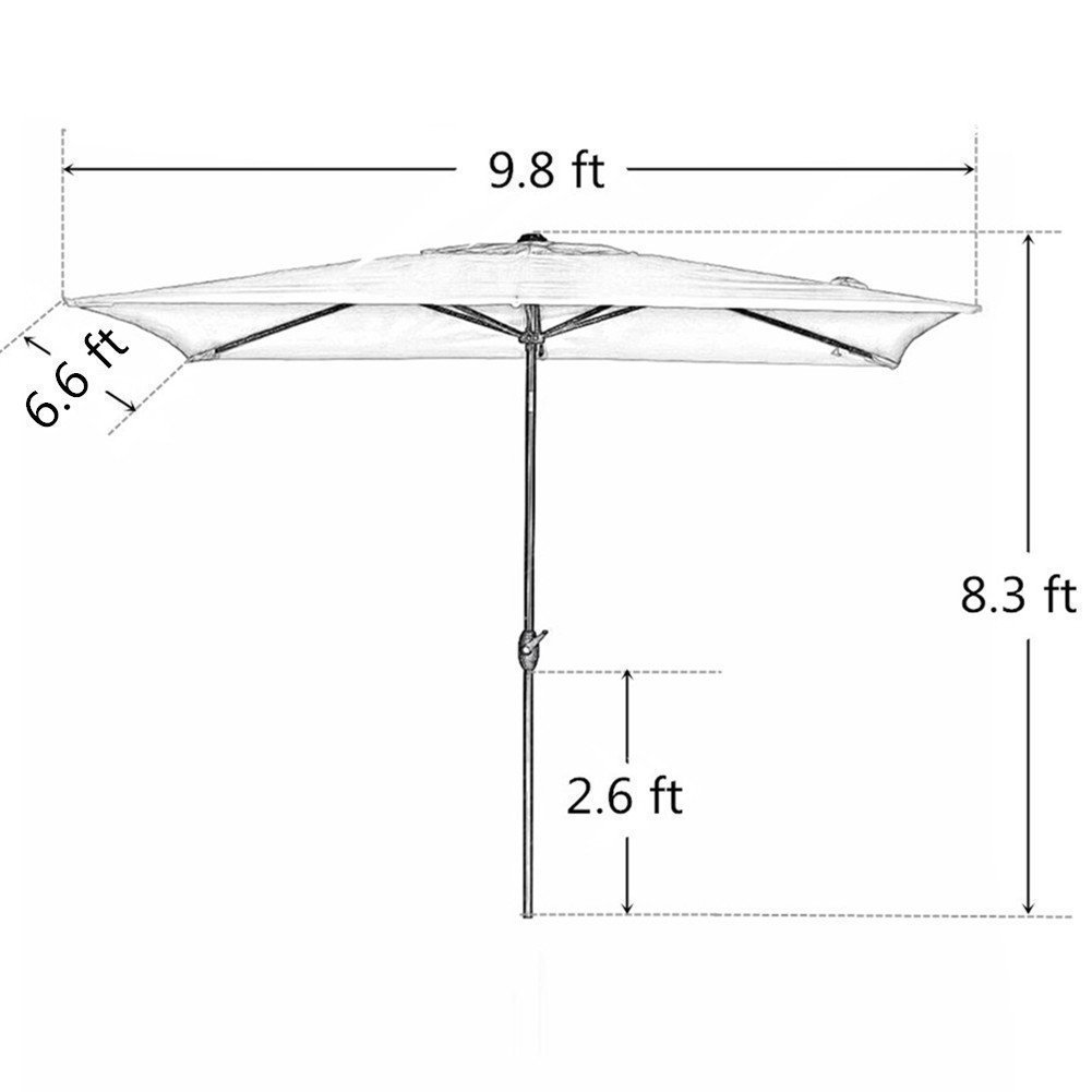 Shop Black Friday Deals On Abba Patio Rectangular Market Outdoor Table Patio Umbrella Dark Green Overstock 14022577