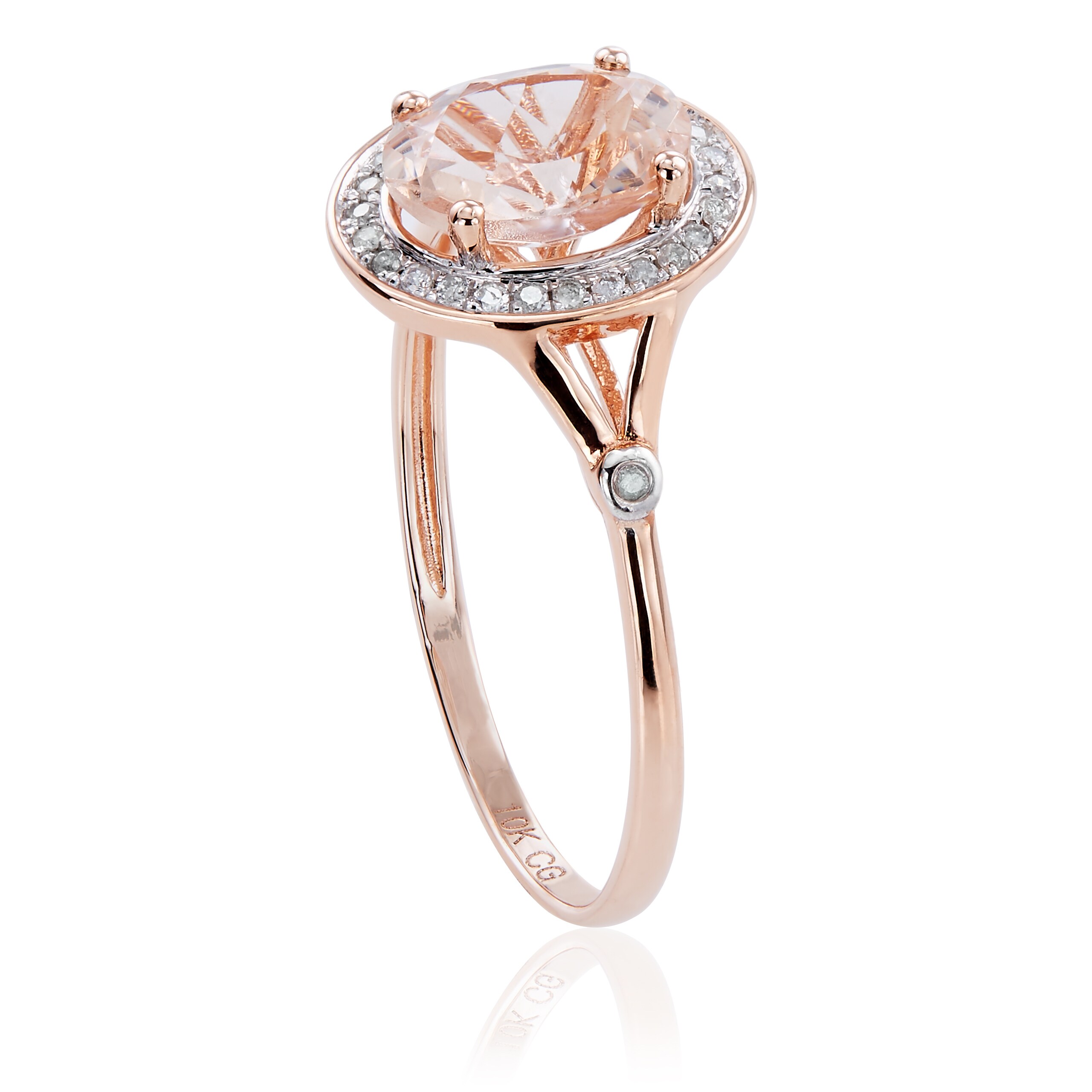 Size-4 3 Diamond Wedding Band in 10K Pink Gold G-H,I2-I3 1//10 cttw,