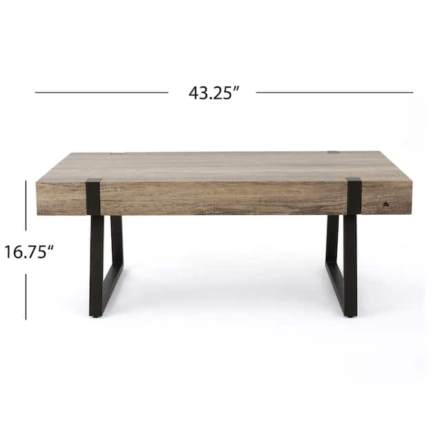 Abitha Faux Wood Coffee Table by Christopher Knight Home - 43.25" L x 23.60" W x 16.75" H