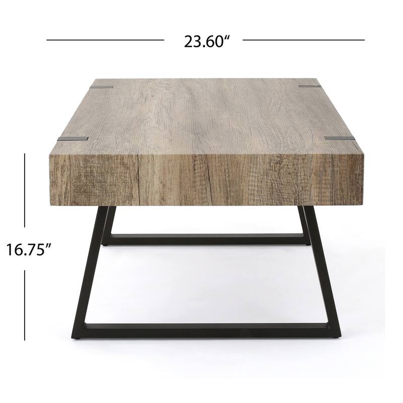 Abitha Faux Wood Coffee Table by Christopher Knight Home - 43.25" L x 23.60" W x 16.75" H