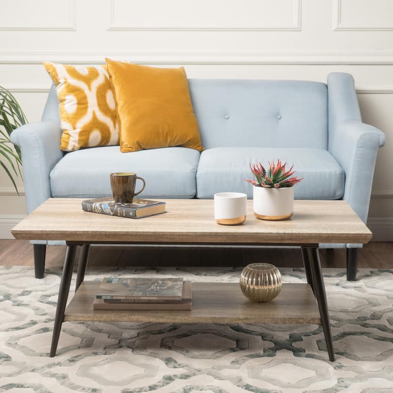 Lathom Wood Mid-Century Coffee Table by Christopher Knight Home - Grey