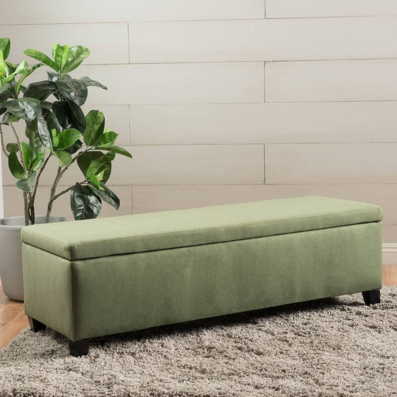 Cleo Fabric Storage Ottoman Bench by Christopher Knight Home