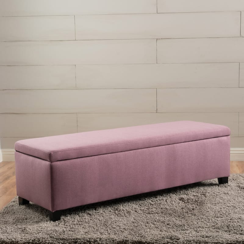 Cleo Fabric Storage Ottoman Bench by Christopher Knight Home