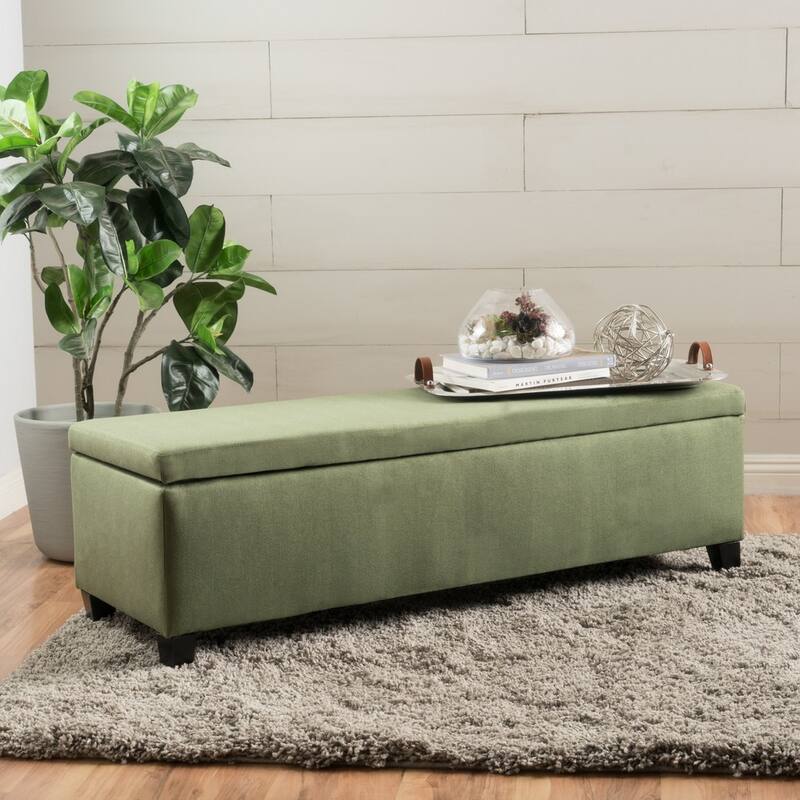 Cleo Fabric Storage Ottoman Bench by Christopher Knight Home