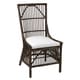 preview thumbnail 3 of 6, Brown Rattan Cushioned Accent Chairs - Set of 2