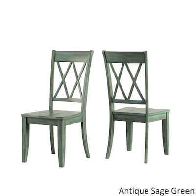 Eleanor Oak Solid Wood Oval Table and X Back Chairs 5-piece Dining Set by iNSPIRE Q Classic