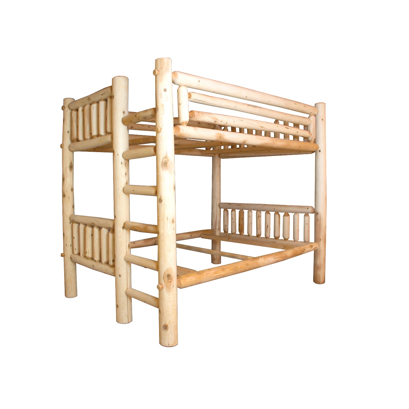 Rustic White Cedar Log Bunk Bed Full Over Full Amish Made - Overstock ...