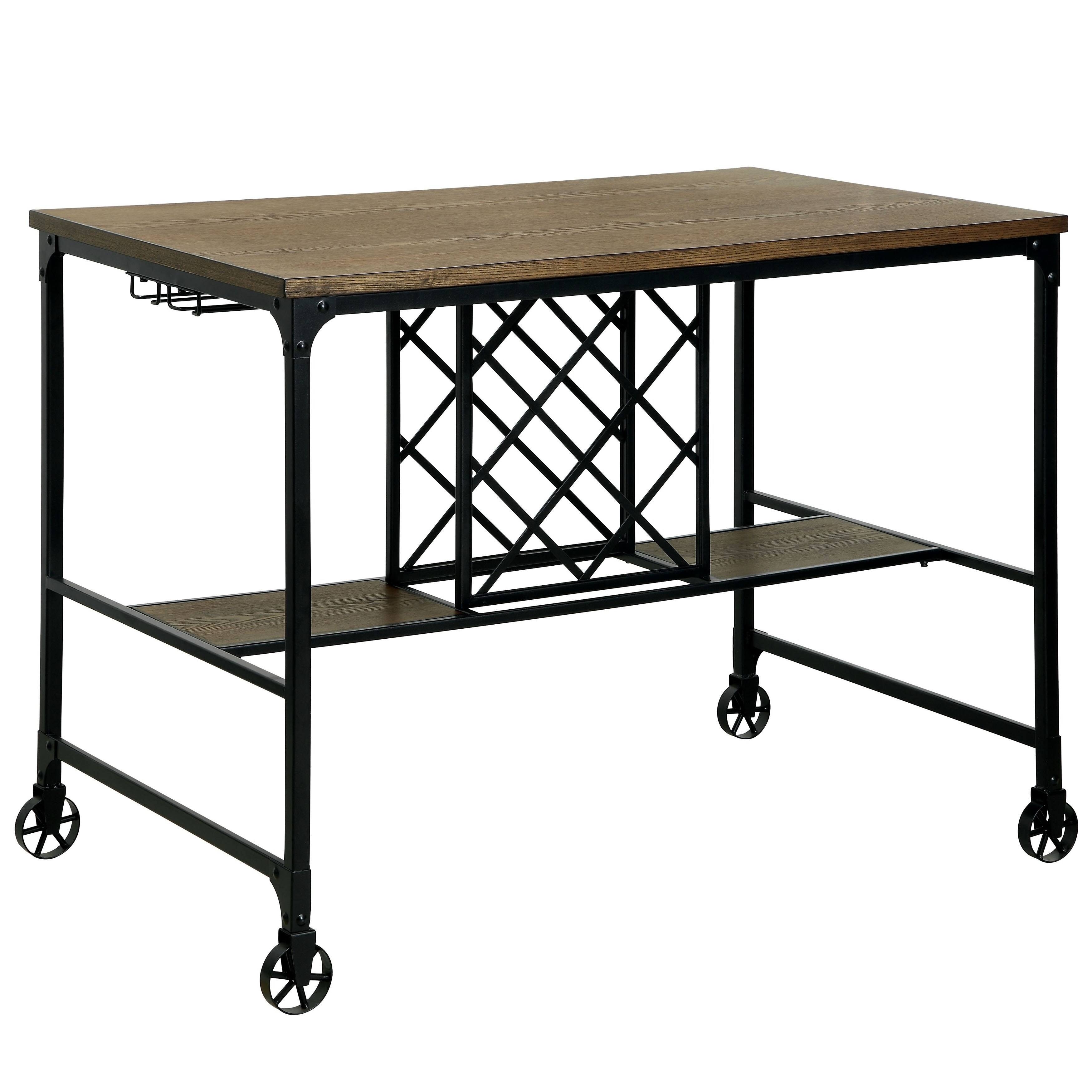 Shop Furniture Of America Ursa Industrial Oak 48 Inch Counter