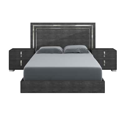 Modern Life Mila Grey Birch Lacquer High-gloss California King Bed