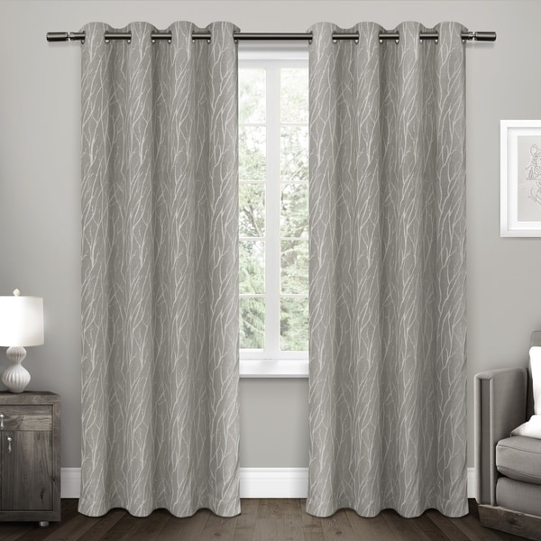 ATI Home Forest Hill Woven Blackout Grommet Top Curtain Panel Pair