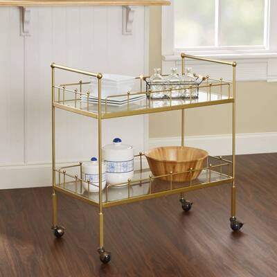 Fitz Gold 2-tier Rectangular Serving Cart by Silverwood