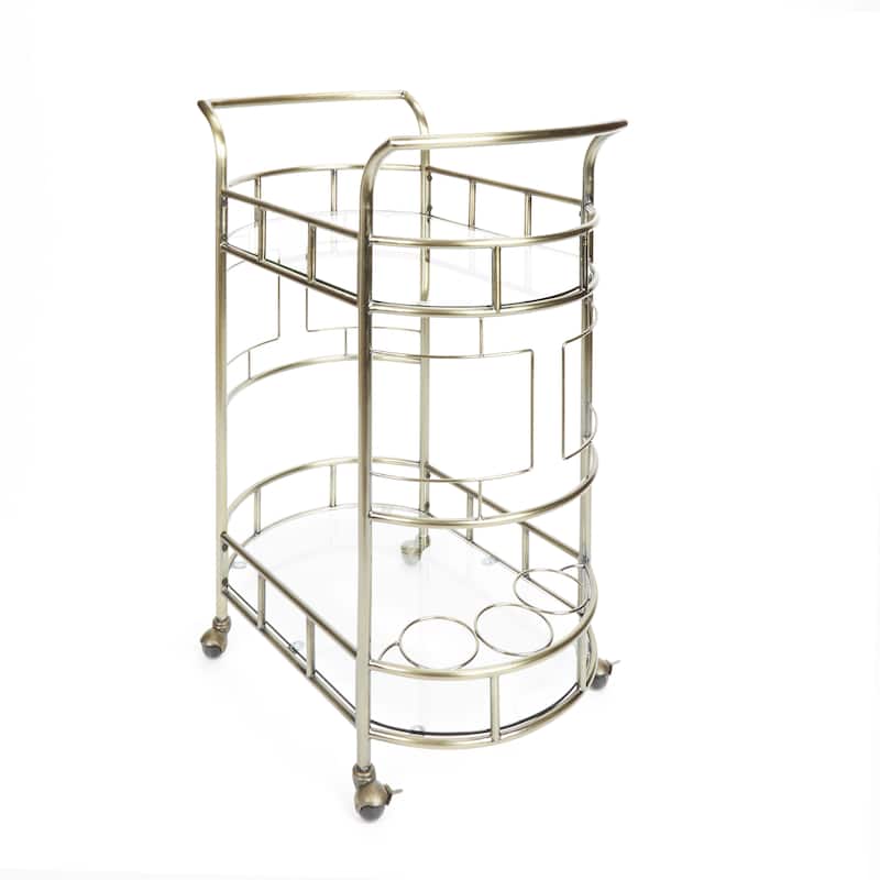 Sinclair Antique Gold 2-tier Serving Cart by Silverwood