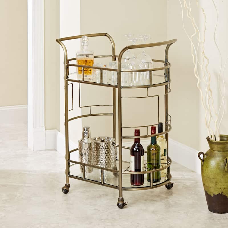 Sinclair Antique Gold 2-tier Serving Cart by Silverwood
