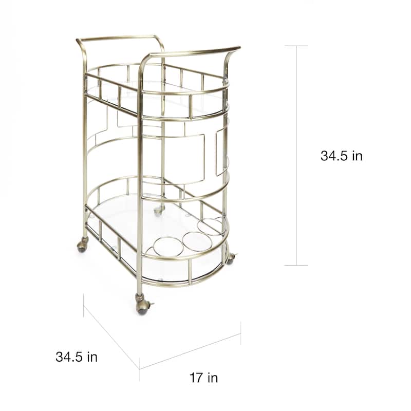 Sinclair Antique Gold 2-tier Serving Cart by Silverwood