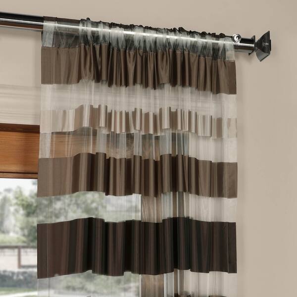 Shop Exclusive Fabrics Organza Horizontal Stripe Sheer Curtain