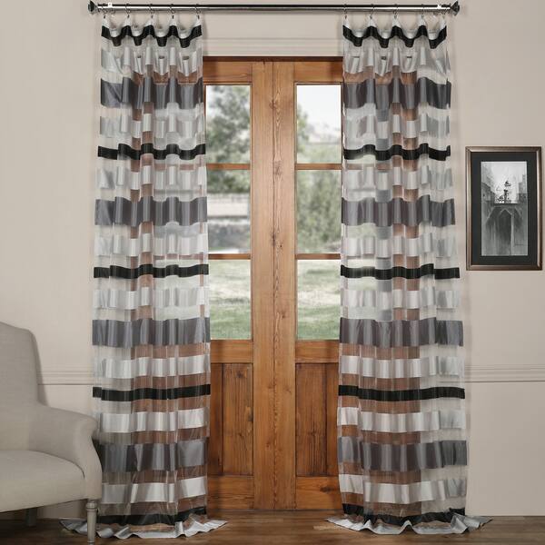 Shop Exclusive Fabrics Organza Horizontal Stripe Sheer Curtain