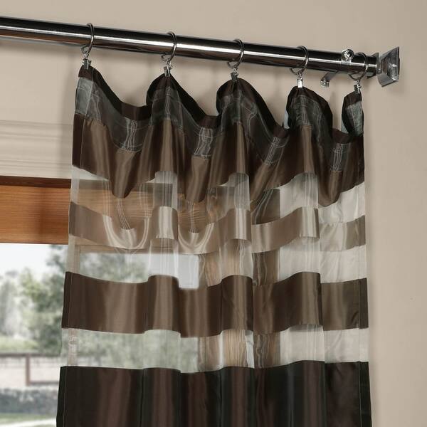 Shop Exclusive Fabrics Organza Horizontal Stripe Sheer Curtain
