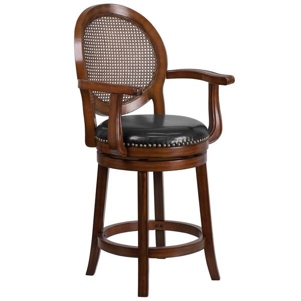 Shop 26 Wood Swivel Counterstool 22 75 W X 23 5 D X 44 5 H