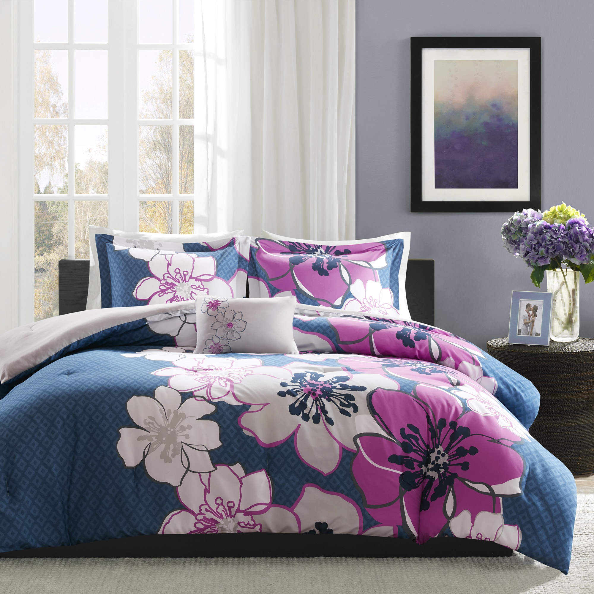 Shop Mi Zone Mackenzie Fuschia Printed Comforter Set Overstock